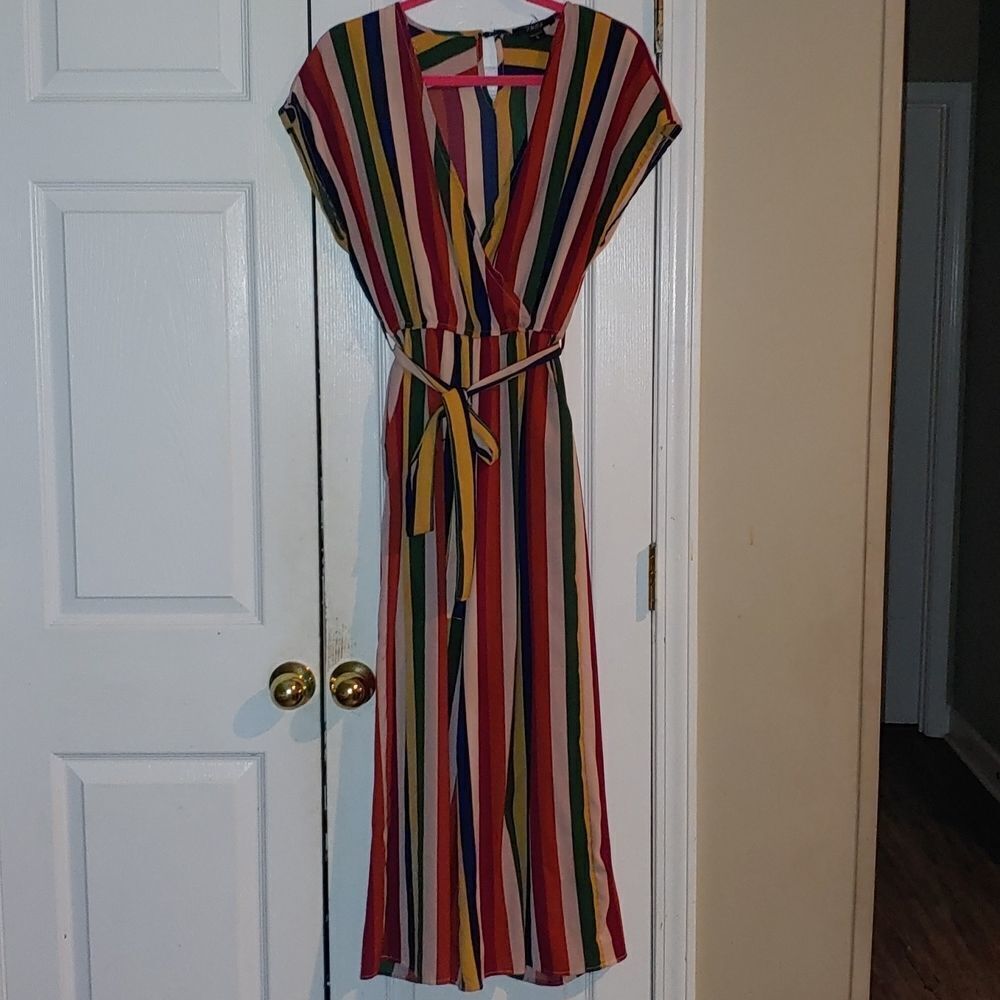 Toxik3  striped   jumpsuit    Sz L  NWOT